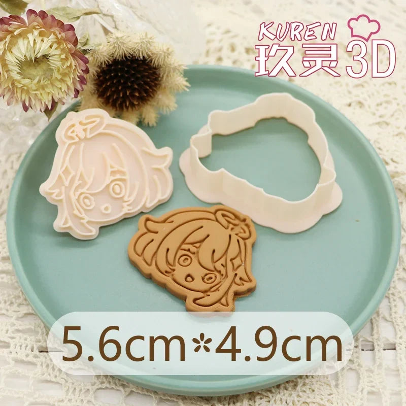 Genshin Impact Neuvillette Cake Tool Animal Cookie Cutter Christmas Cutters Biscuit Stamp Fondant Mould Baking Sugarcraft Molds