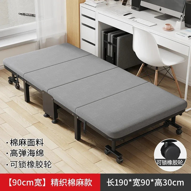 Folding Beds Office Lunch Break Single Bed Recliner Home Furniture Simple Outdoor Camping Nap Folding Bed with Mattress F