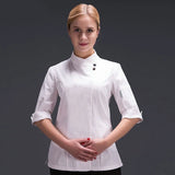 Women Restaurant Clothes Chef Waitress Jacket Work Uniform New Fashion Food Service Barista Wear