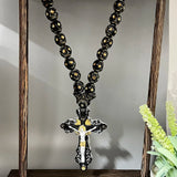 GS111 Cross Holy Image Resin Paintings Fine Beads Decoration Religious Redemption Belief 3D Stereo Car Pendants NecklaceOrnament