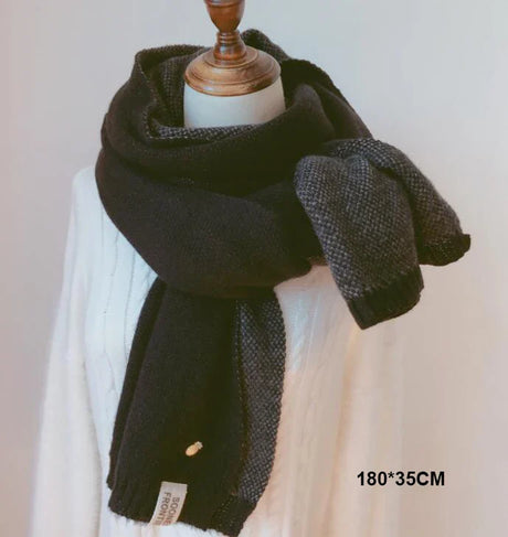 2022 Women Solid Cashmere Scarves Lady Winter Thicken Warm Soft Pashmina Shawls Wraps Pink Black Female Knitted Wool Long Scarf