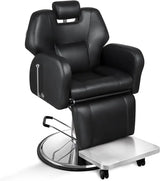 Baasha Barber Chair, Reclining Salon Chair for Hair Stylist, All-Purpose Hair Chair with Heavy-Duty Steel Frame, Shampoo Chair S