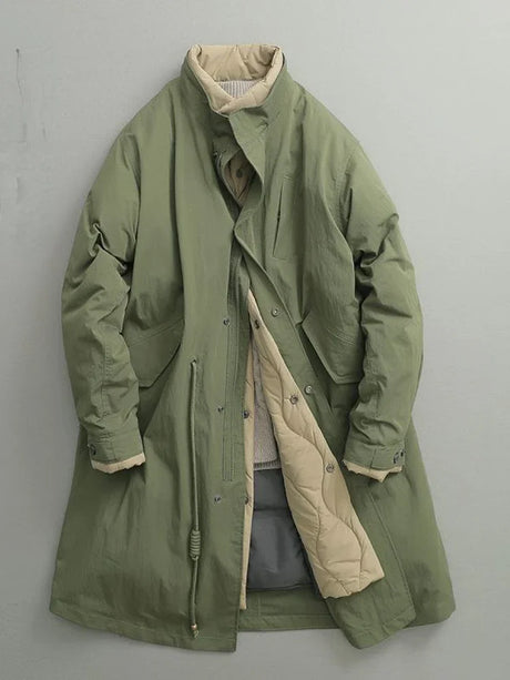 Plus Size Jacket New Winter Japanese Retro Long Jacket Army Green Coat Men Long Parka Coat Autumn Puffer Overcoat Jacket Men