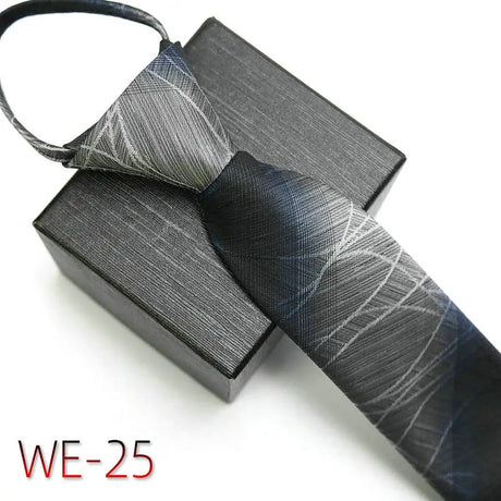 New Suit Business Zipper Tie for Man 48*7cm 1200 Pins High-end Polyester Neck Tie Striped Solid Color Grid Flower Ties