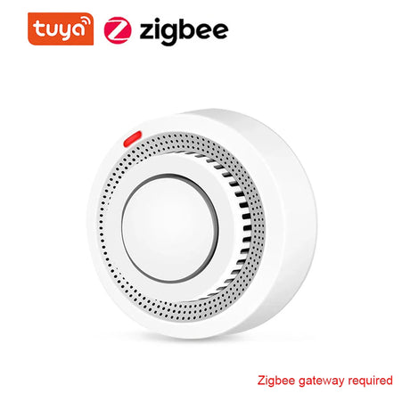 Tuya Smart Zigbee WiFi Smoke Detector Smart Fire Alarm Sensor Home Security Fire Protection System Smart Life Works Gateway Hub