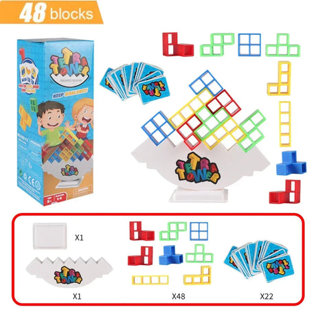 HOT Stacking Blocks Tetra Tower Balance Game Stacking Building Blocks Puzzle Board Assembly Bricks Educational Toys for Children