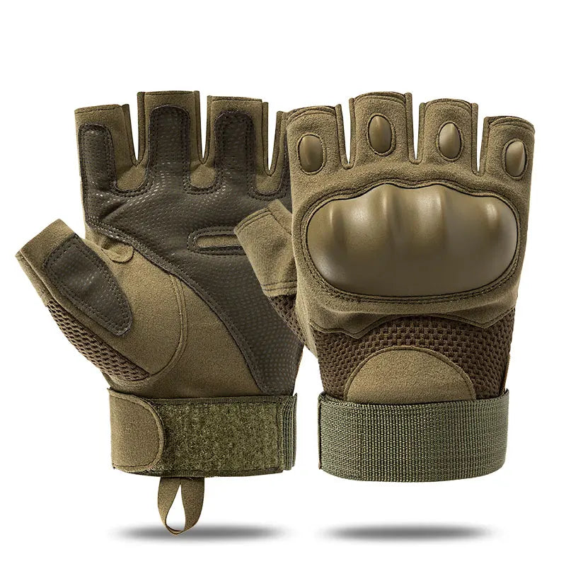 Men's and women's PU leather tactical gloves, military combat gloves Airsoft, hunting, paintball, outdoor work, fingerless