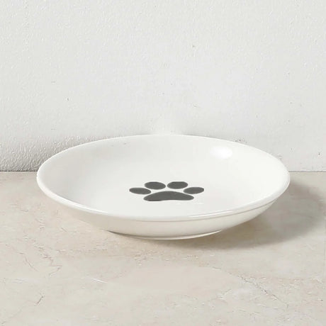 Ceramic Raised Pet Bowl Food Water Treats for Cats & Dogs Supplies Outdoor Feeding Drinking Accessories Doggie Cat Stand Bowl