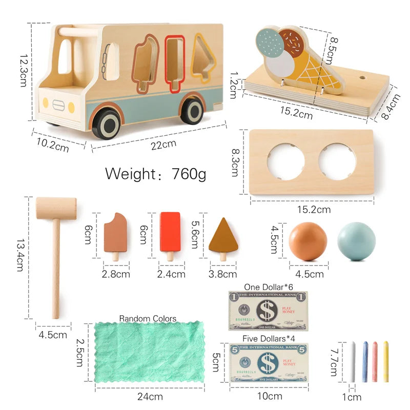 Baby Montessorri Toys Wooden Five-in-one Wooden Multifunctional Toys Activity Cube Silicone Geometric Blocks Educational Toys