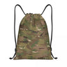 Custom Green Brown Military Camouflage Drawstring Bags Men Women Lightweight Army Jungle Camo Sports Gym Storage Backpack