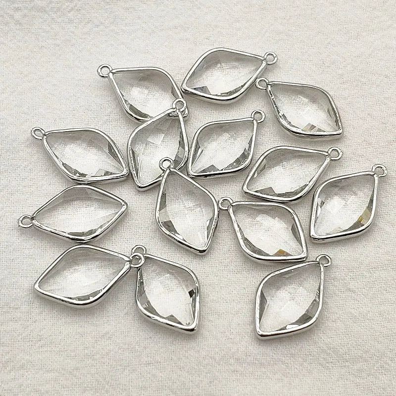 New Arrival! 24x14mm 50pcs Copper Crystal Oval Charm For Handmade Earring Necklace Parts DIY Accessories,Jewelry Findings