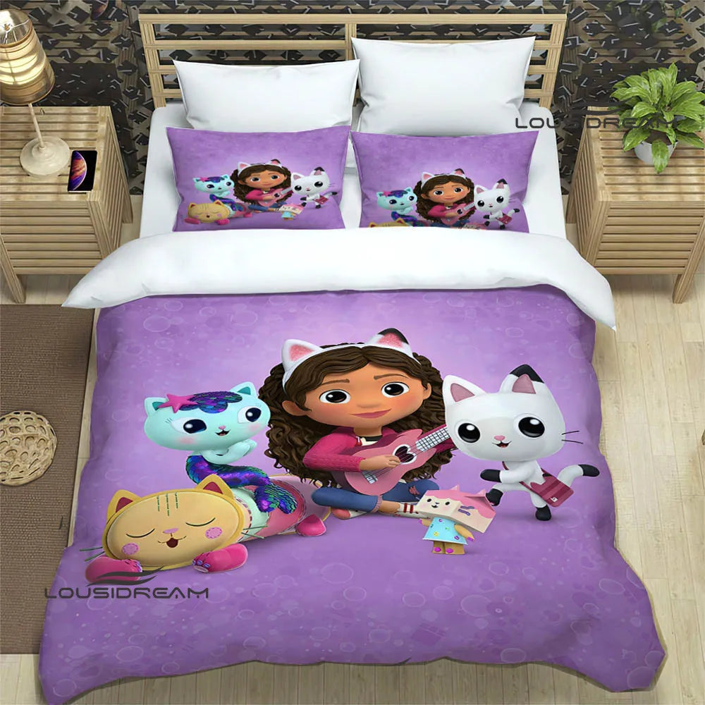 Gabby's Dollhouse Bedding Sets exquisite bed supplies set duvet cover bed comforter set bedding set luxury birthday gift