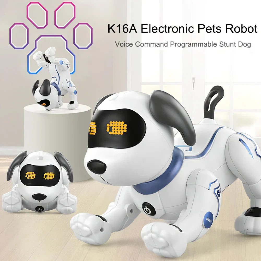 LE NENG TOYS K16A Electronic Pets Robot Dog Stunt Dog Voice Command Programmable Touch-sense Music Song Toy Kids Birthday Gift