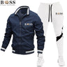 BSS FLEXX APPAREL 2024 Mens Tracksuits Men Sets Sweatshirt+sweatpants Tracksuit Zipper Stand Collar Sports Suit Jogging Fitness