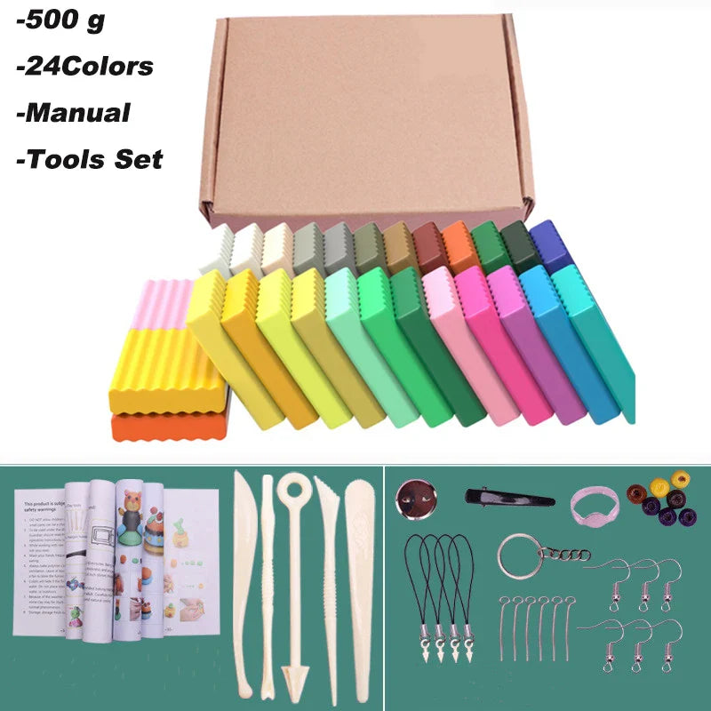 50 Colors Polymer Clay DIY Soft Molding Craft Oven Baking Clay Hand Casting Kit Puzzle Modeling Baby Handprint Slime Slimes Toys