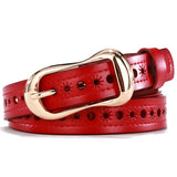 Women Belts Long Cow Genuine Leather Good Quality Alloy Gold Pin Buckle Fashion Soft Genuine Leather Strap Belt Jeans Lady Cinto