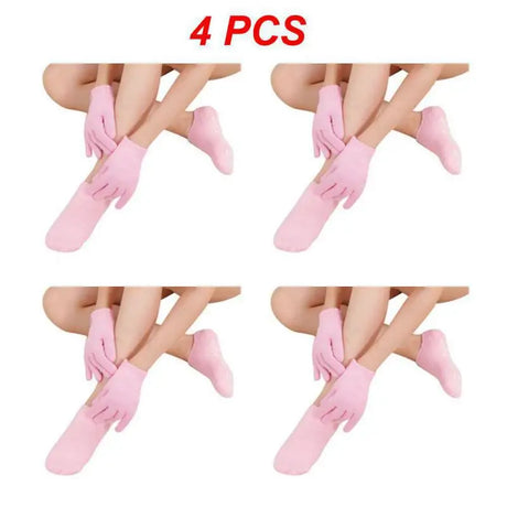 1~4PCS Reusable SPA Gel Socks Moisturizing Whitening Exfoliating Velvet Smooth Beauty Foot Care Silicone Socks Feet Care