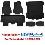 Fits New Tesla Model Y 3 Highland Floor Mat Trunk Luggage Mat LHD RHD 2017 to 2024 Left Right Rudder Four Seasons Floor Liner