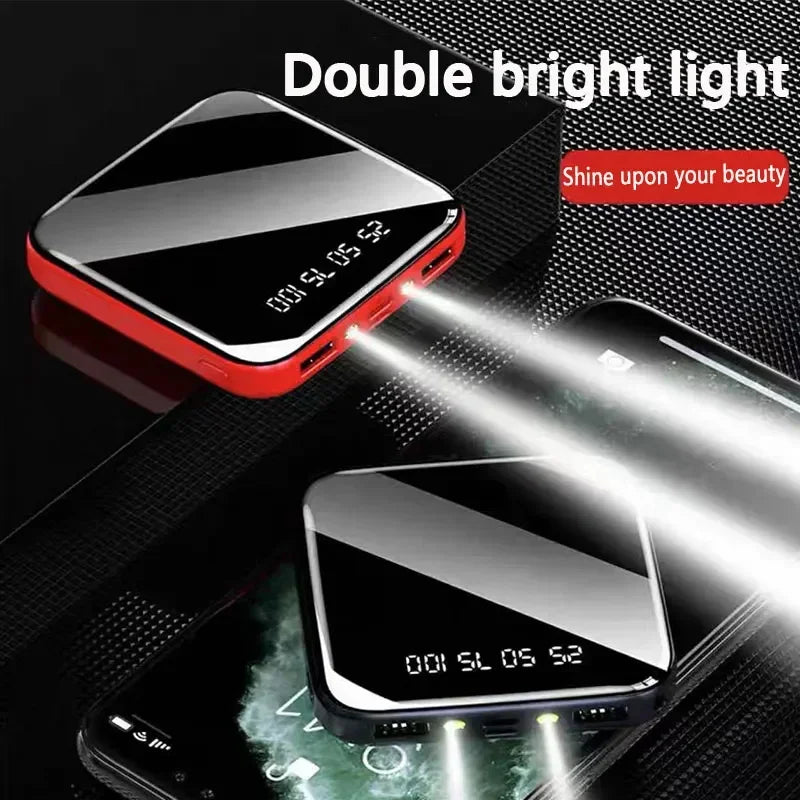 50000mAh LED Digital Display Portable Mini Power Bank Mirror Screen Powerbank External Battery Pack Powerbank For Mobile Phones