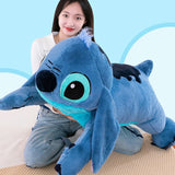 Disney 45/60/80cm Stitch Doll Plush Toys Lilo&Stitch Plush Stuffed Doll Soft Pillow Prone Posture Dark/Light Blue Cute Toy Gifts