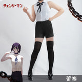 Anime Reze Cosplay Chainsaw Man Cosplay Costume Bomb Shirt Outfits Tie Short Neck Ring Reze Wig Halloween Clothing for Girls