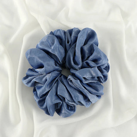 Big Size Shiny Chiffon Scrunchies for Muslim Women Custom Elastic Volumizing Oversized Neat Stitching Malaysian Bunch Hair Tie