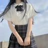 Japanese School Uniform Korean Student JK Seifuku Blouse Pleated Skirt Sailor Full Set Girl Plaid Skirt Pink Uniforms for Woman