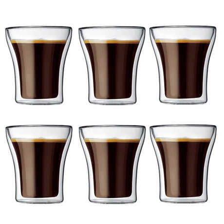 80/200ml Clear Double Wall Glass Espresso Coffee Cup Set Heat-resistant Beer Wine Cocktail Thermal Tea Drink Cups Drinkware Set