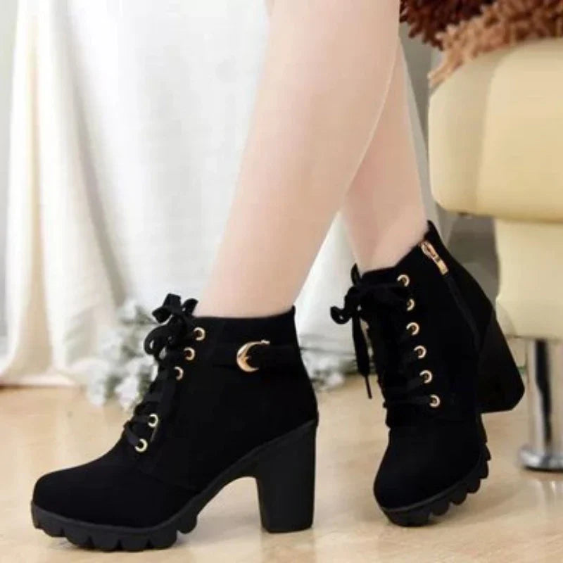 New Women autumn Winter Snow Boots Thick bottom short  Boots Women's Shoe high-heeled shoes +AA