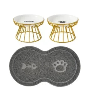 Water Cats Ceramic Stand Accessories Doggie Bowl Outdoor Feeding Pet Treats Drinking Raised Supplies for &amp.dogs Cat Food