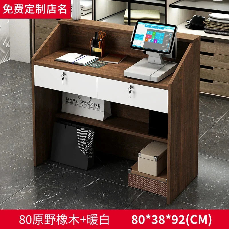 Modern Reception Desks Office Furniture Simple Bar Counter Commercial Clothing Store Cashier Desk Barber Shop Reception Desks