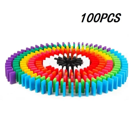 New Kids 100/300/500pcs Children Color Sort Rainbow Wood Domino Blocks Kits Early Bright Dominoes Games Educational Toys Gift