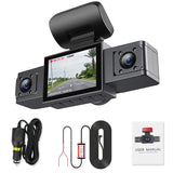 3 Channel Dash Cam Video Recorder Three Lens Car Camera with Rear View DVR 24H Parking Monitor Black Box car accessories