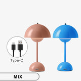 Mushroom Flower Bud Rechargeable LED Table Lamps Desk Night For Bedroom Dining Touch Night Light Simple Modern Decoration