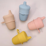 Multicoloured Baby Silicone Cup With Cover Eco-friendly Detachable Silicone Cup Lids Water Bottle For Children Baby Stuff