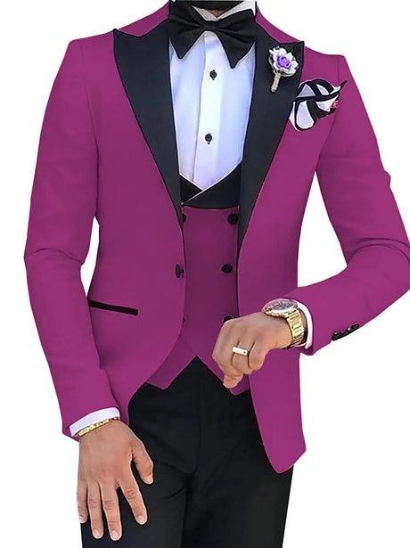 2023 Men 3 Pieces Suits For Men Custom Made Groom Groomsmen Tuxedos Wedding Men Suit Terno Masculino(Jacket+Pant+Vest)