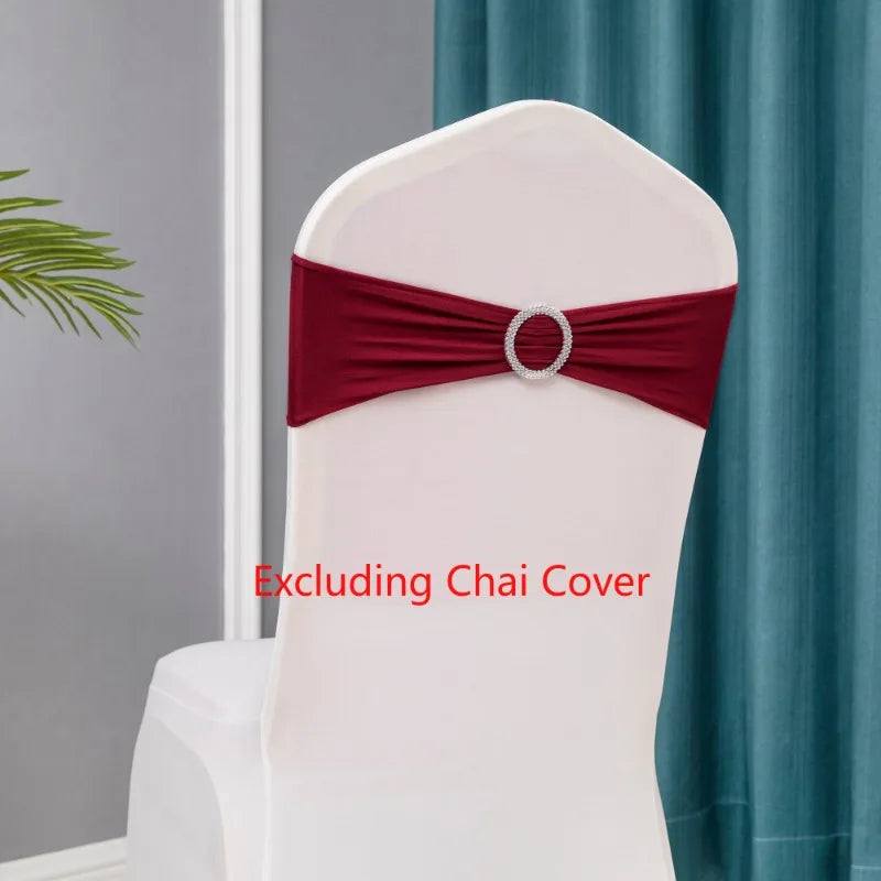 10pcs/lot Stretch Lycra Spandex Chair Covers Bands With Buckle Slider For Wedding Decorations Wholesale Chair Sashes Bow heart