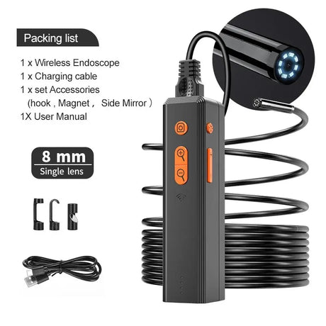 Wireless Endoscope 1080P Single & Dual Lens WiFi Borescope Inspection Camera Waterproof Snake Pipe Camera For Android IOS