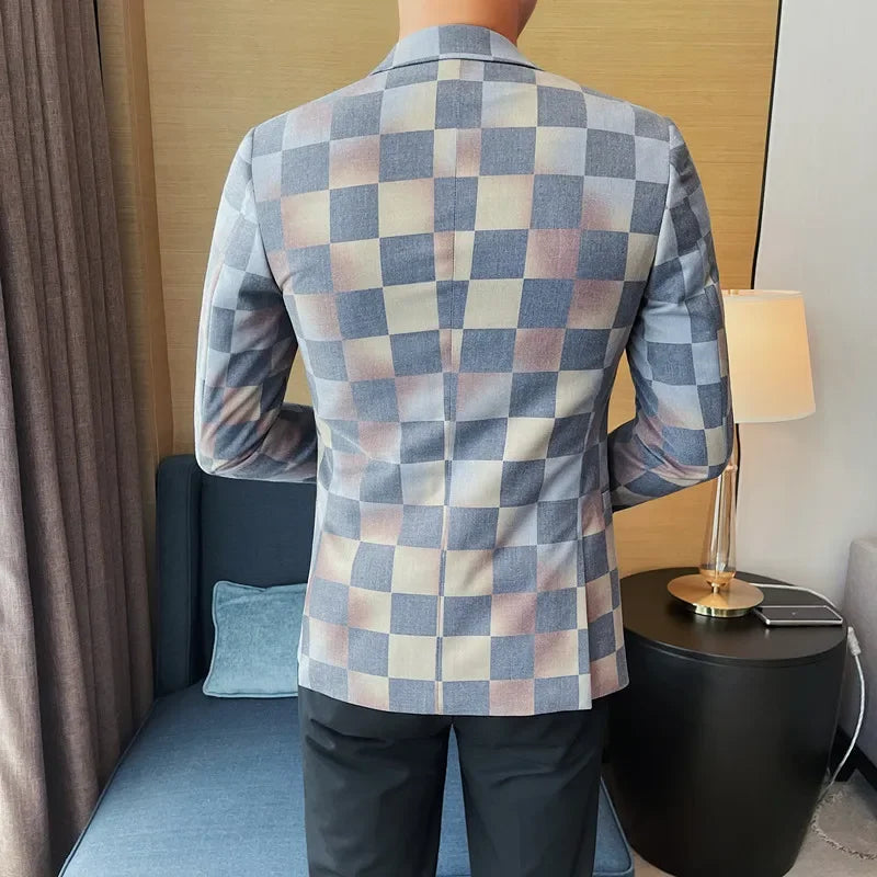 High Quality Fashion All Fashion Casual Solid Color Handsome Smart Casual  Four Seasons  Blazers  Polyester  Single Breasted