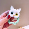 Cartoon Black White Cat Charms Hair Ties Kids Girls Cute Elastic Ponytail Holder Rubber Band Women Hairband Summer Headwear