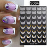 3D Silver Frame Nail Sticker Silver Bronzing Stripe Lines Sliders For Nails Tribal Pattern Decals Marble Blooming Nail Tattoos