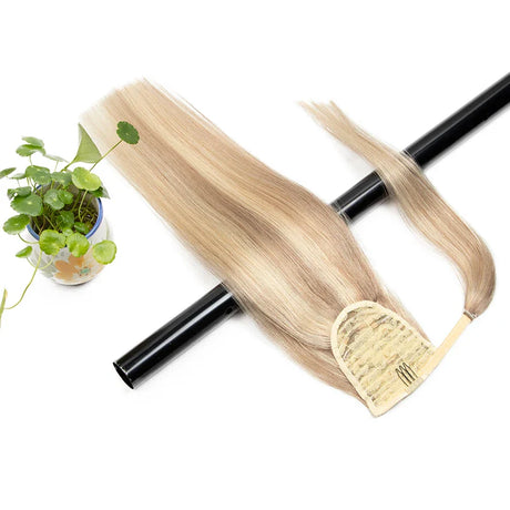 Ponytail Human Hair Clip in Extensions 100% Remy Hair Wrap Around Hairpiece Natural Black Brown Blonde Clip ins High Ponytail