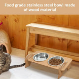 Elevated Cat Bowls Spillproof Tall Double Cat Bowl Stand Raised Feeder For Dogs Cat Feeding & Watering Supplies