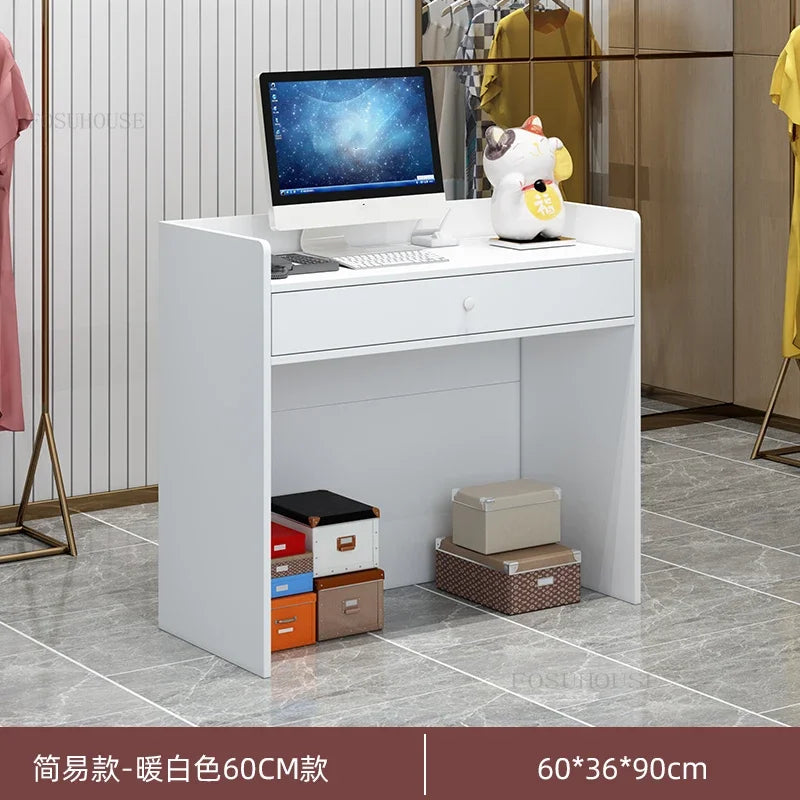 Modern wood Reception Desks Simple Supermarket Cashier Hotel Small Reception desk Beauty Salon Clothing Store checkout counter Z