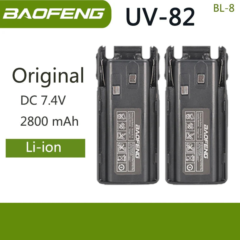 Baofeng UV 82 BL-8 Battery Walkie Talkie Ham Radio 2800/3800/4200 mAh Enlarge UV82 Plus UV-8D UV-82WX Original Radio Accessories