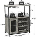 Wine Bar Rack Cabinet with Detachable Wine Rack, Bar Cabinet with Glass Holder, Small Sideboard and Buffet Cabinet