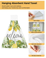 Lemon Summer Fruit Leaves Welcome Kitchen Hand Towel Strong absorbent Towel Washing Room Handkerchief Towel