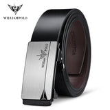 WILLIAMPOLO Famous Brand Belt Men Top Quality Genuine Leather Luxury Designer Male Automatic Buckle Belts For Men 105-130cm