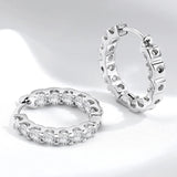 Smyoue 18k Plated Total 2.6CT Full Moissanite Hoop Earring for Women Sparkling Wedding Party Earring 925 Sterling Silver Jewelry