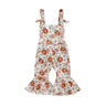 FOCUSNORM 0-4Y Lovely Baby Girl Romper Pants 4 Style Flowers Printed Sleeveless Off Shoulder Ruffle High Waist Flare Jumpsuit